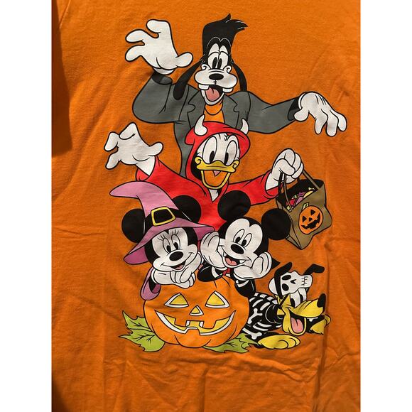 Disney Mickey Minnie Mouse and Friends Halloween Orange T-shirt L - Picture 2 of 3